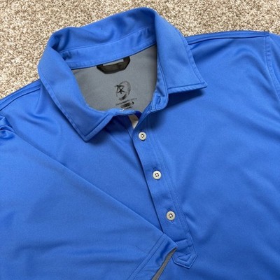 Zero Restriction Tour Series Polo Mens Large Blue Short Sleeve Golf Shirt 1927
