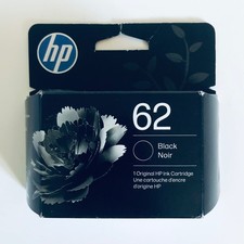 Genuine HP Ink 62 Black Cartridge C2P04AN OEM Sealed Box Dated 10/2027