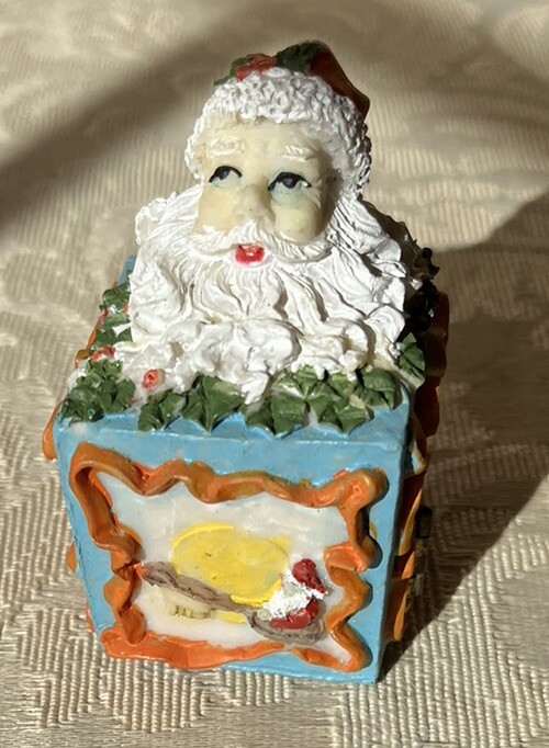 Vintage Merry Christmas Ceramic Hinged Figurine