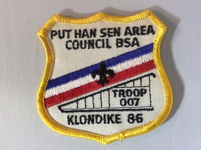 Put Han Sen Area Council 1986 Klondike Derby pocket patch Troop 007