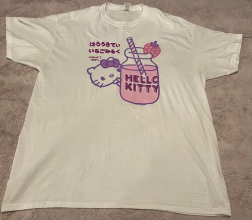 HELLO KITTY STRAWBERRY MILK JUNIORS SHIRT SIZE SIZE 2X NEW