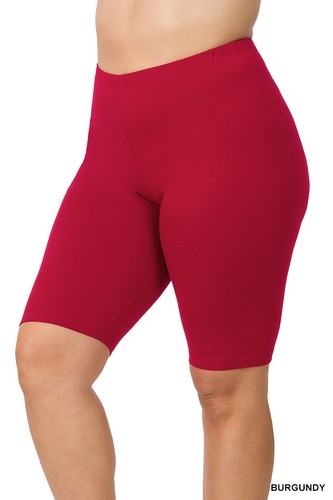 1X 2X 3X Bermuda Bike Shorts Soft Stretch Cotton Microfiber Leggings Gym Yoga - Picture 7 of 54