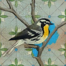 Ceramic Backsplash Tile Mural Bird Kitchen/Bathroom - Yellow Throated Warbler