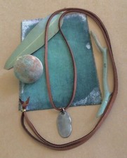 New Sundance Charm Necklace leather cord pendant handmade artisan jewelry