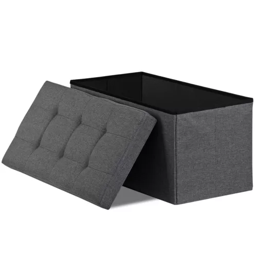 Folding Storage Ottoman Bench Foot Rest Foot Stool for Bedroom Entryway Indoor - Imagen 91 de 93