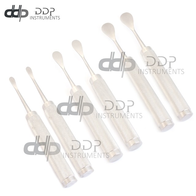 6 Pieces Cobb Periosteal Raspatory / Elevator Round Handle 19mm,13mm