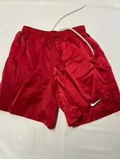Boys/Teens NIKE Red Vintage Nylon Silky Satin Soccer Shorts Sz M 12 