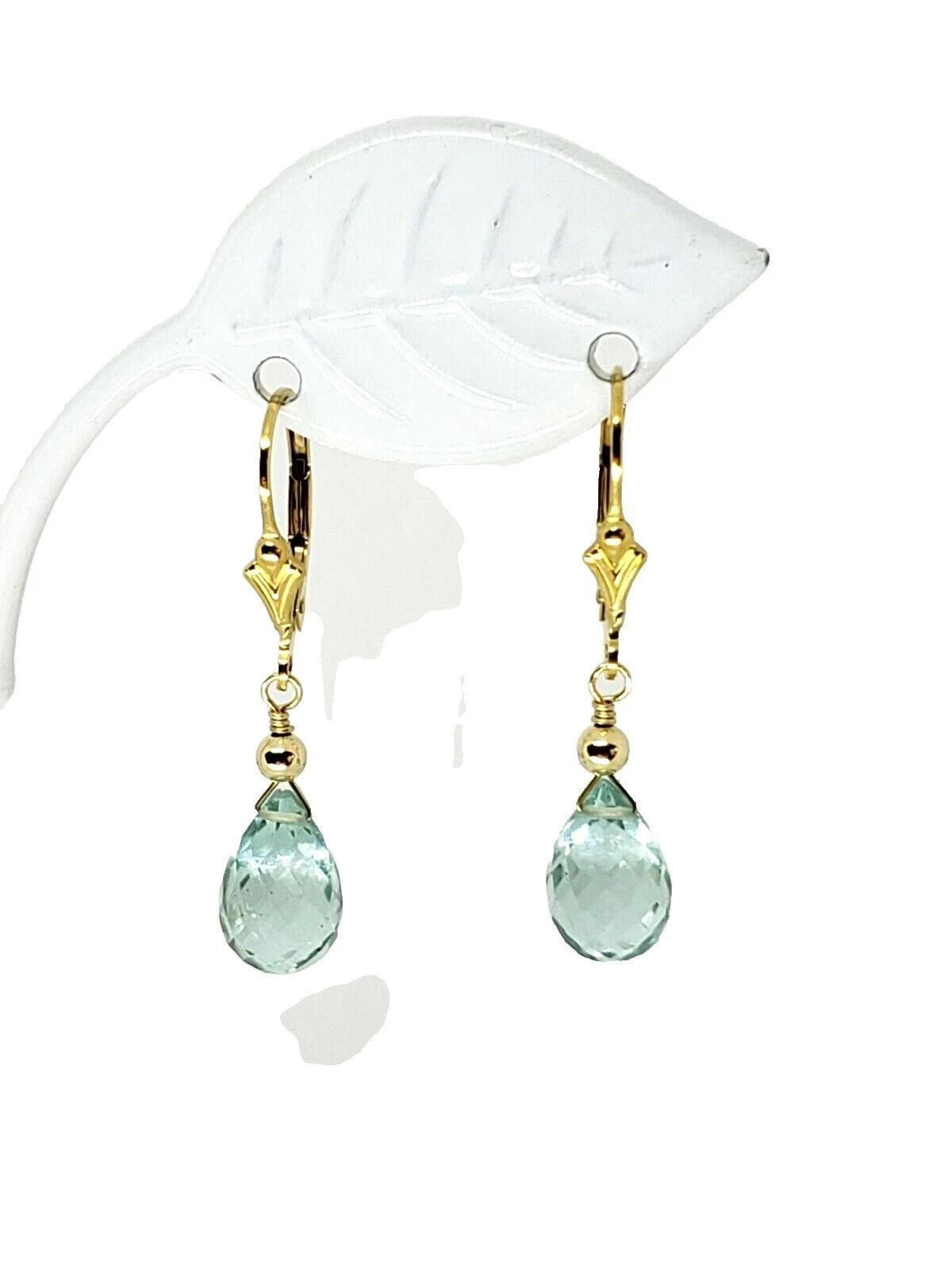 Aquamarine Yellow Gold Filled Aquamarine Fashion Earrings