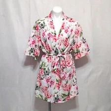 Show Me Your Mumu Pink Floral Kimono Robe OS Belted Lightweight Loungewear Chic