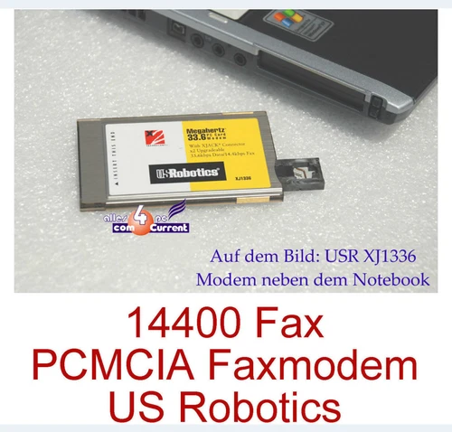 KOMPAKT PCMCIA FAX-FAXMODEM 3COM US USR ROBOTICS XJ1336 FOR NOTEBOOK JACK MM