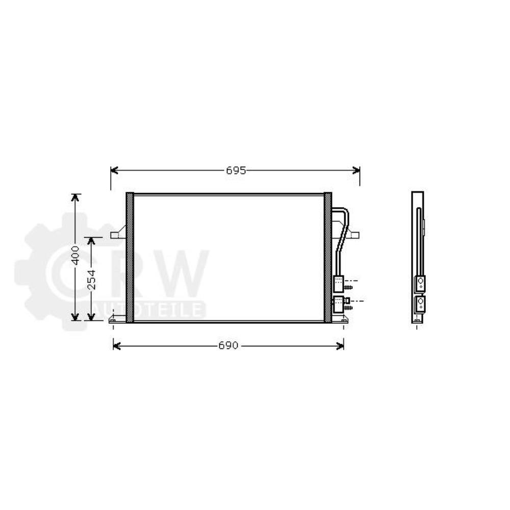 Condensador Aire Acondicionado para Ford Puma Cougar 2.5 Unidad 200 Bj.00-01