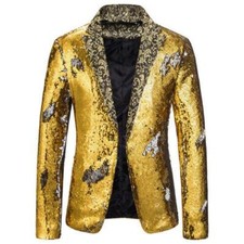 Men Tuxedo Club Sequin Glitter Blazer Gentleman Party Suit Men Suit Jacket Bling