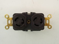 Hubbell Twist-Lock Brown Outlet 277VAC 15A