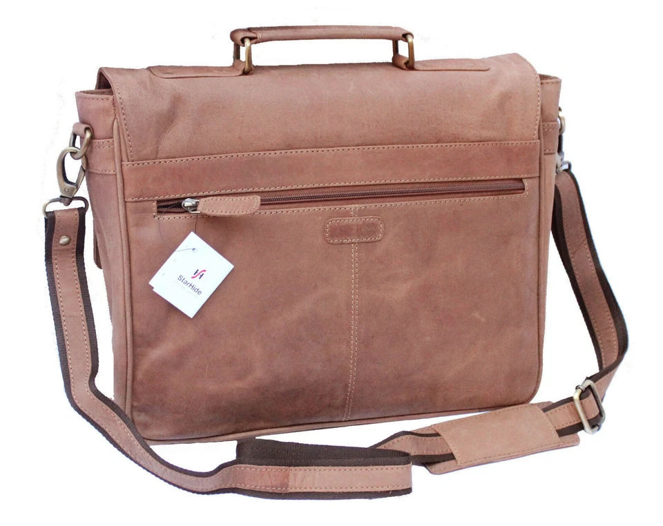 StarHide 15 Cuero Envejecido Bolso de Viaje para Laptop Maletín Oficina Bolso Escolar 535 Foto 3 de 4