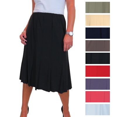 Women s Fishtail Skirt Knee Length 26'' Panelled Elastic Waist Smart 8 22