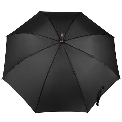 Tote's Men's Eco Auto Open Wooden Handle J Stick Umbrella Black - Picture 3 of 7