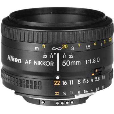 Nikon AF Nikkor 50mm f/1.8D schwarz Fotografie Objektiv Kamera Objektiv