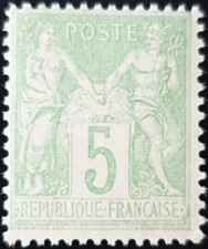 SIGNÉ CALVES - SAGE N°102 VERT JAUNE type I NEUF ** LUXE MNH