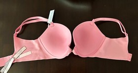 Nwt Victorias Secret Love Cloud Lightly Lined Push Up Plunge U/W Bra 32DD Pink