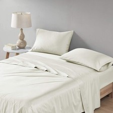 600TC Ultra Soft Bed Sheet Set All Sizes 100 Egyptian Cotton Ivory Cream Solid