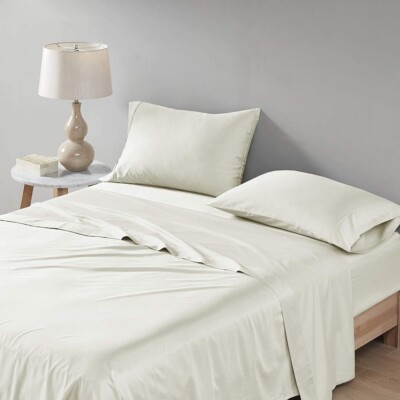 600TC Ultra Soft Bed Sheet Set All Sizes 100%Egyptian Cotton Ivory (Cream) Solid