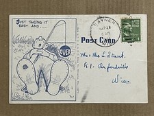 Postcard Comic Humor Fishing Cartoon Fisherman Posted Sayner WI Wisconsin