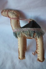 Vintage Stuffed Leather Camel 5 inch Beige