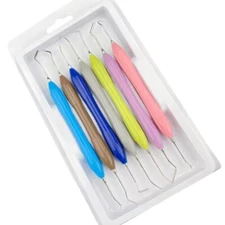 Dental Composite Instruments 7pcs – Soft Grip Color Handle Restorative Kit