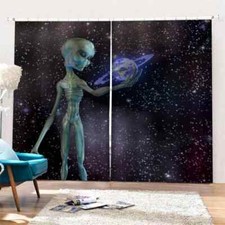 great man holding the universe Printing 3D Blockout Curtains Fabric Window
