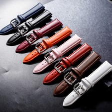 Genuine Leather Watch Strap Band Watchband Mens Stainless Steel Buckle Gift /US