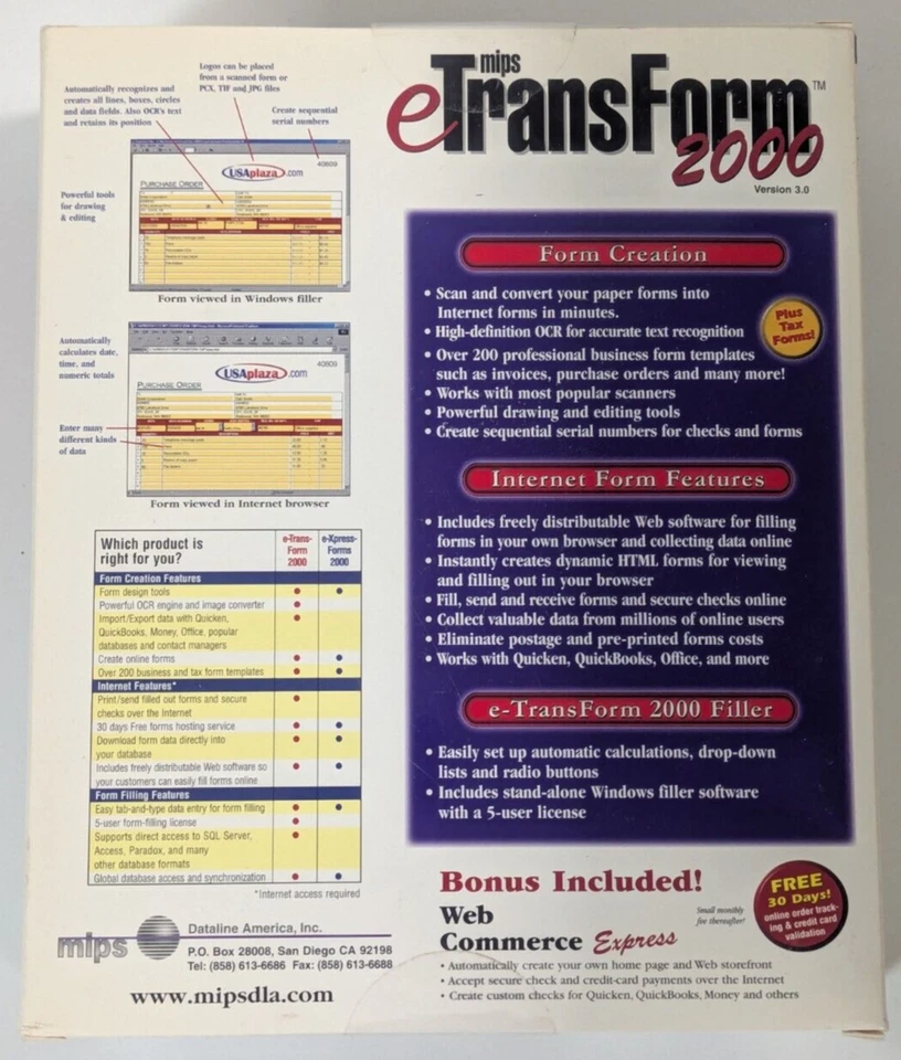 MIPS eTransform 2000 Small Business Edition 3.0 Software PC 95/98/2000/NT NIB - Image 3 of 4