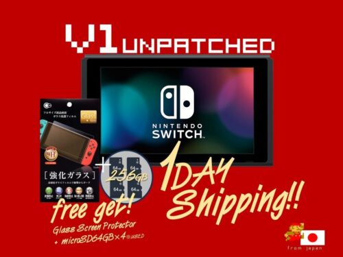 Nintendo Switch unpatched V1 Hac-001 console only+SD+Film tested! [1dayshipping] - Zdjęcie 1 z 13