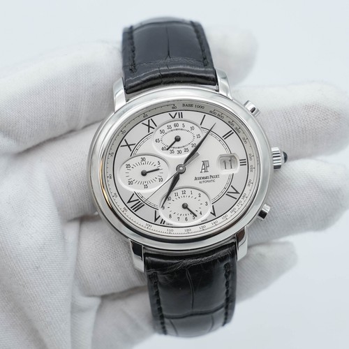 Audemars Piguet Millenary Chronograph 25822ST Silver Roman Automatic Watch B&P - 第 1/8 張圖片