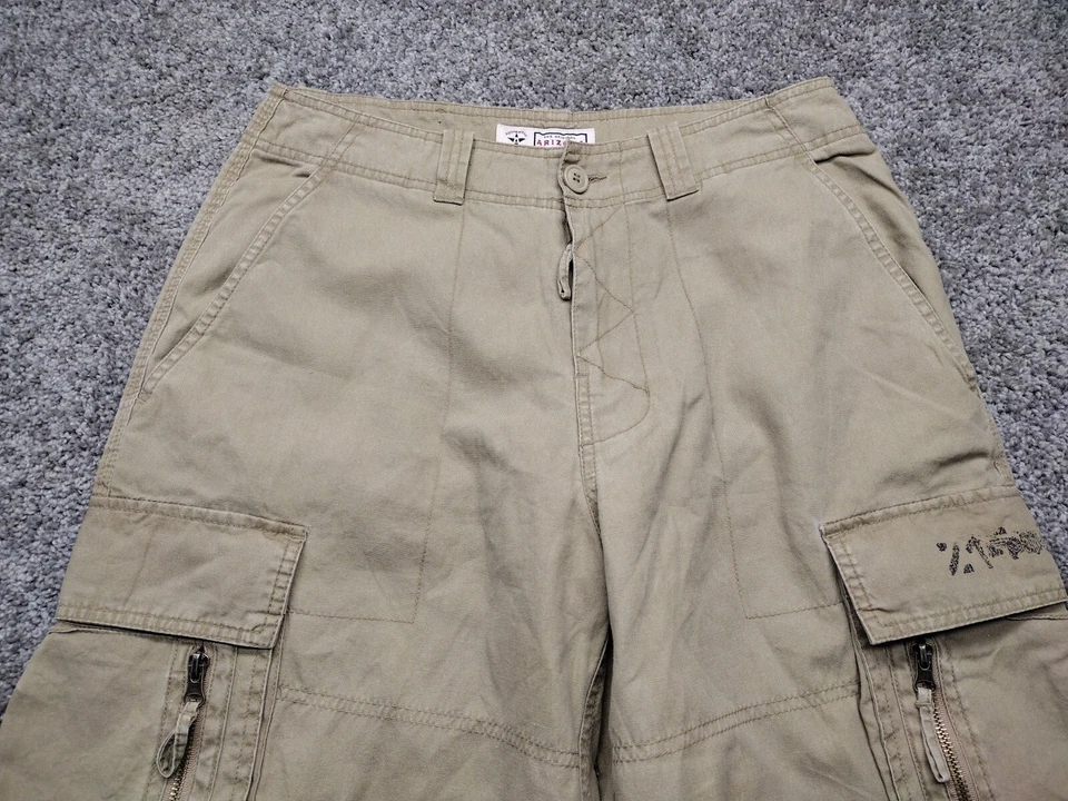 Vintage Arizona CARGO PANTS ZIPPER POCKETS BEIGE Cargo Mens 30x30 Y2K - Image 2 of 4