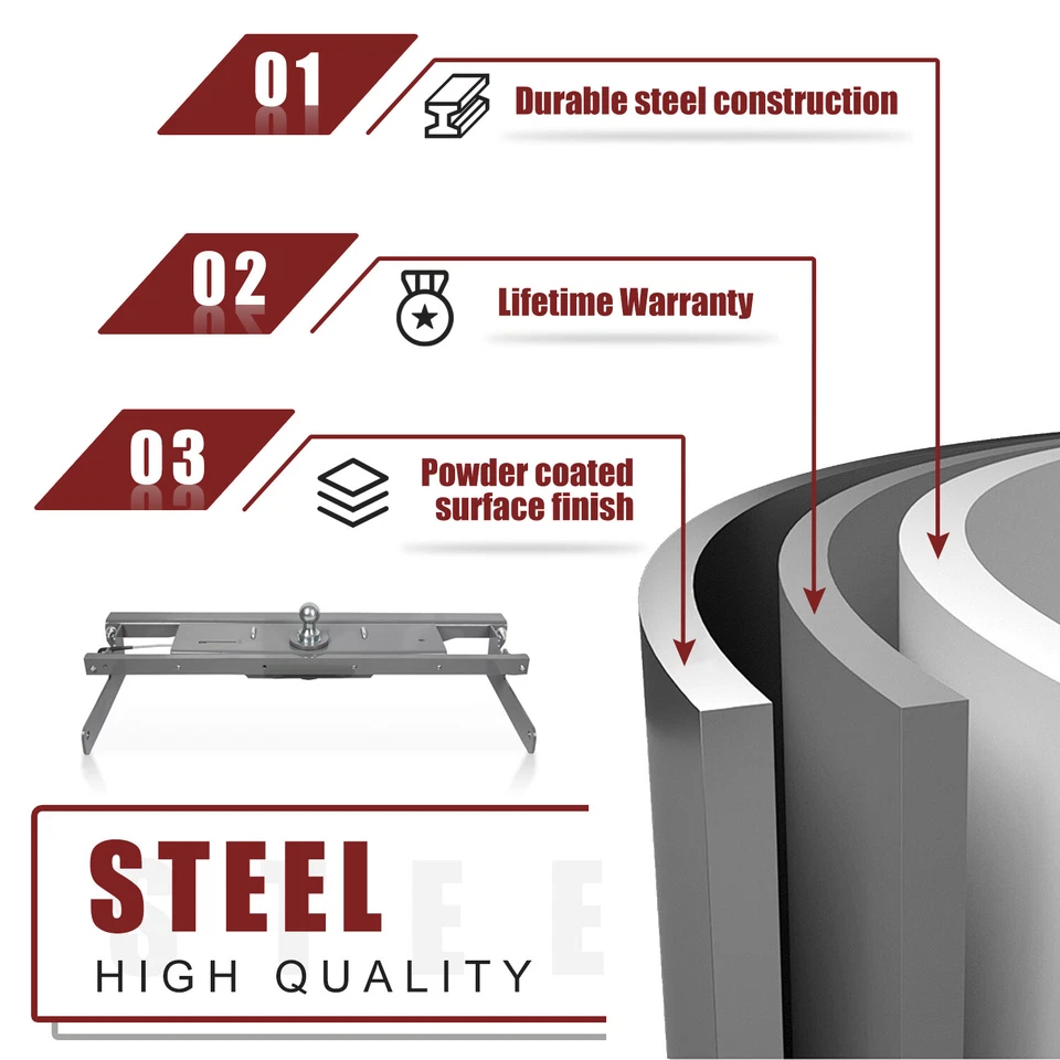 Gooseneck Hitch Complete Kit For 16-19 Chevy Silverado 2500HD 3500HD GMC Sierra Foto 3 de 4