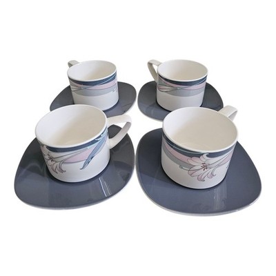 Noritake New Decade New Orleans Cup and Saucer Japan NO Chips Set of 4