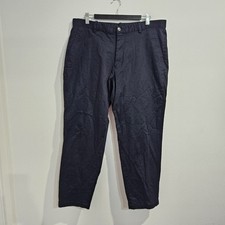 Uniqlo Mens Navy Blue Chino Pants Size XL W36"-39" Cotton Stretch Zip Fly 