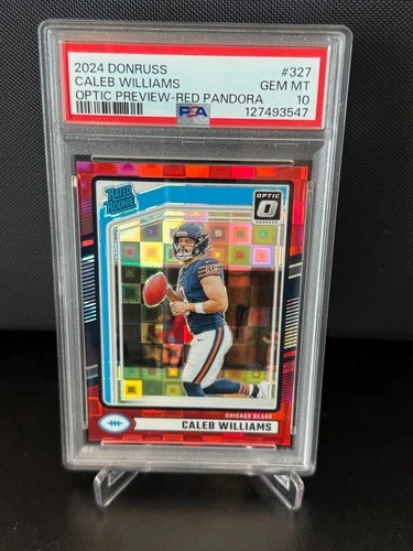 2024 Donruss Caleb Williams Optic Preview-Red Pandora (RC) #327 PSA 10