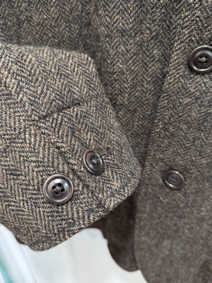 J Crew Ludlow Blazer Large Brown Wool Herringbone Sport Coat Yorkshire Tweed - Image 4 of 4