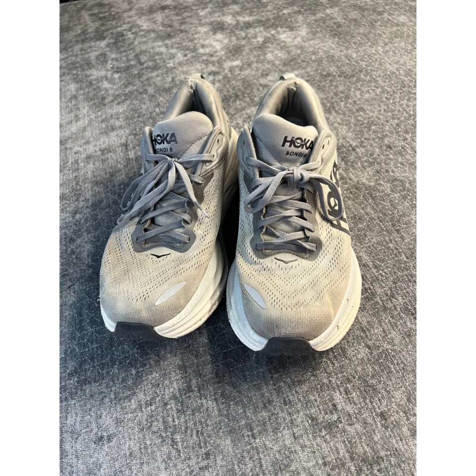 Zapatos para correr HOKA One One Bondi 8 gris 12D para hombre Max Cushion Road Runner Foto 2 de 4