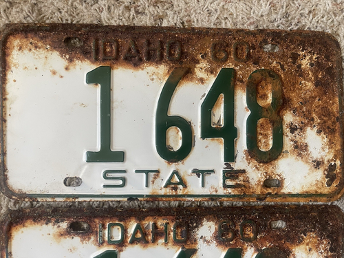 Coppia Targhe Idaho STATO 1960 - Bella Dipinta Originale - Foto 2 di 6