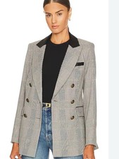 Veronica Beard Plaid Dickey jacket Blazer Women  s Size 2 Black/Tan