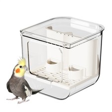Automatic Parrot Feeder No Mess Bird Cage Seed Feeding Container Food Dispenser