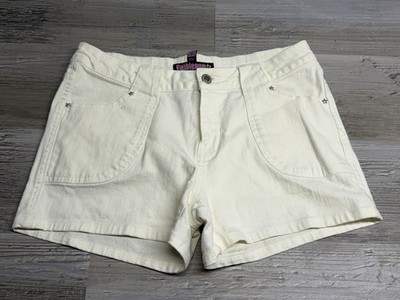 Vintage Y2K Bubblegum Jean Shorts White Denim 90s Y2K Size 9/10 USA Made
