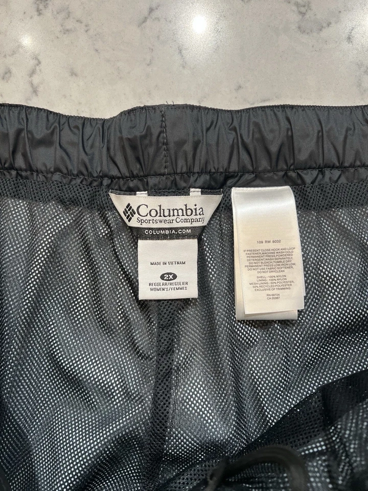 Columbia Omni-Tech Mujer’s 2X Negro Impermeable Pantalones de Lluvia Cintura Elástica Exterior Foto 3 de 4