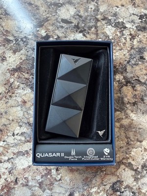 Colibri Quasar II Double-Flame Lighter With Punch, Black   NEW IN BOX