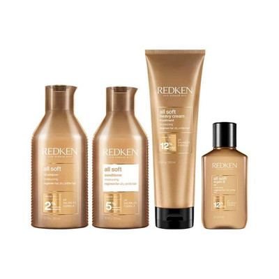 Redken All Soft Shampoo 300 Ml, Conditioner 300 Ml, Heavy Cream 250 Ml & Argan-6