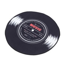 Non Slip Washable Funny Bathroom Decor Kitchen Floor Mat Black Record Rug