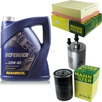 MANN-FILTER Inspektionspaket 5L Mannol Defender 10W-40 FüR Audi A4 Avant 1.8 T
