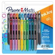 Paper Mate InkJoy Gel Pens, Medium Point, 0.7 mm, Assorted Colors, 22-PK